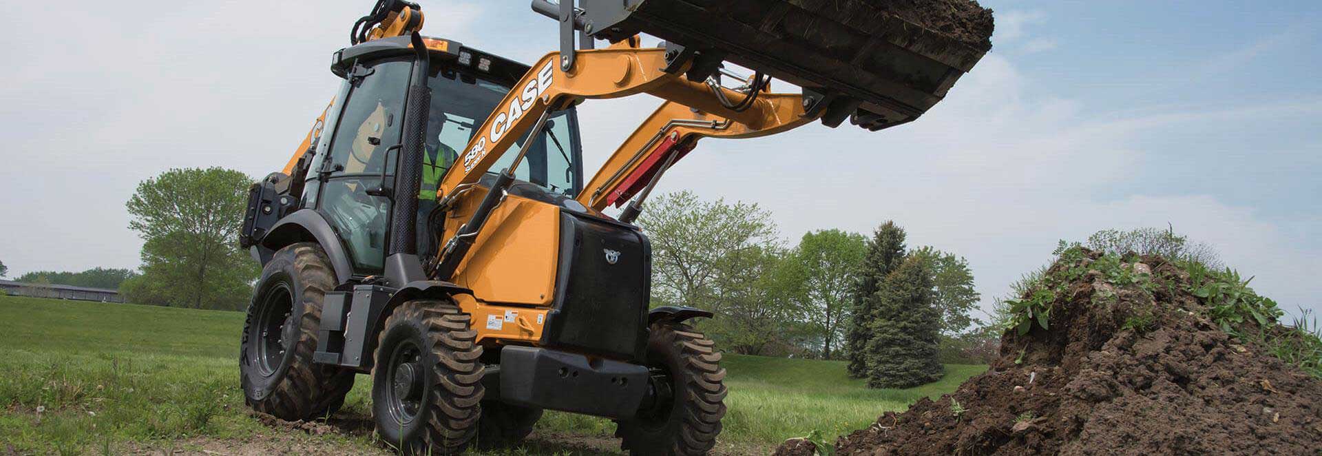 CASE Construction 580 Super N Backhoe Loader at Work