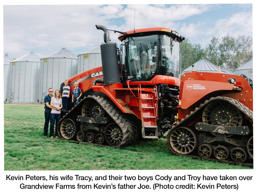 Kevin Peters, his wife Tracy, and their two boys Cody and Troy have taken over Grandview Farms from Kevin’s father Joe. (Photo credit: Kevin Peters)